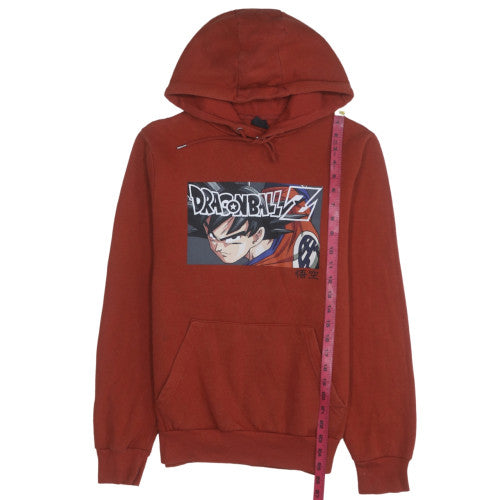 Dragon Ball Z Men's Brown Pullover Hoodie XS Anime Graphic Fleece