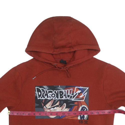 Dragon Ball Z Men's Brown Pullover Hoodie XS Anime Graphic Fleece