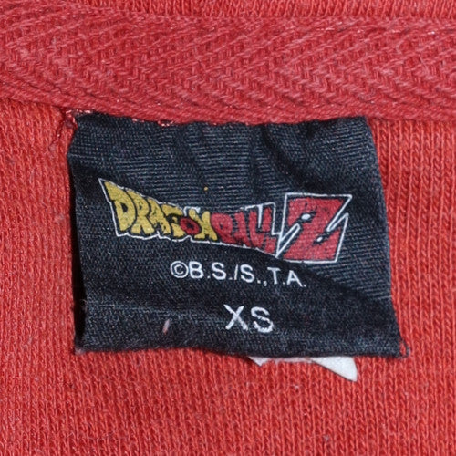 Dragon Ball Z Men's Brown Pullover Hoodie XS Anime Graphic Fleece