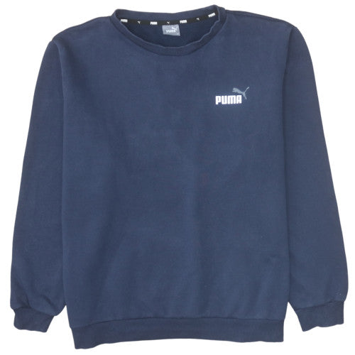 Puma Men's Blue Crew Neck Fleece Pullover Sweatshirt 2XL