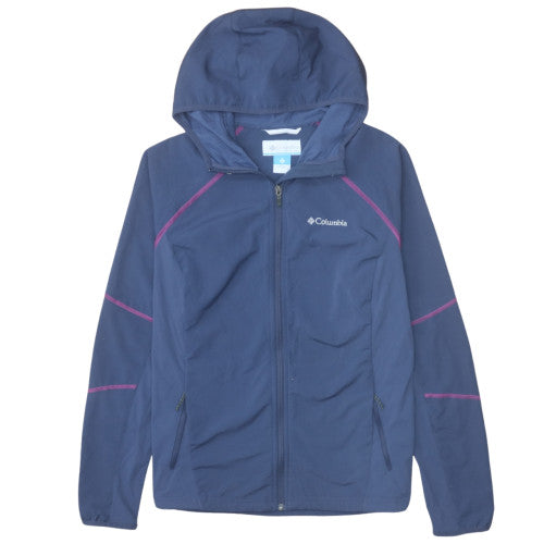 Columbia Womens Navy Hooded Full Zip Lightweight Jacket Size L