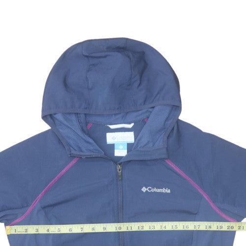 Columbia Womens Navy Hooded Full Zip Lightweight Jacket Size L