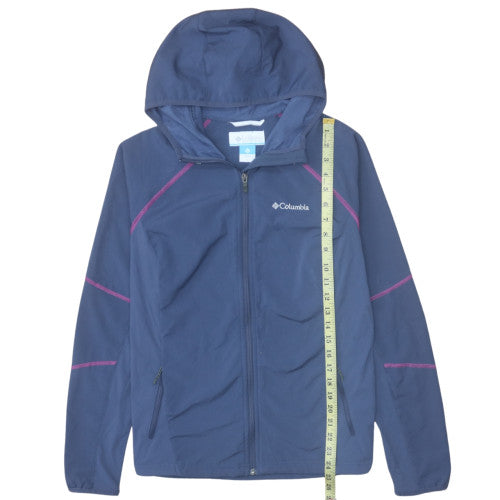 Columbia Womens Navy Hooded Full Zip Lightweight Jacket Size L
