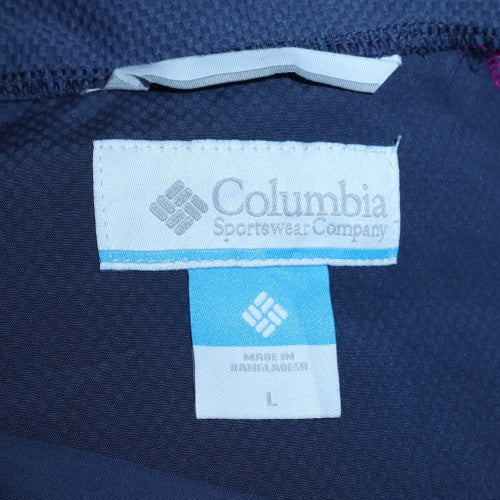 Columbia Womens Navy Hooded Full Zip Lightweight Jacket Size L