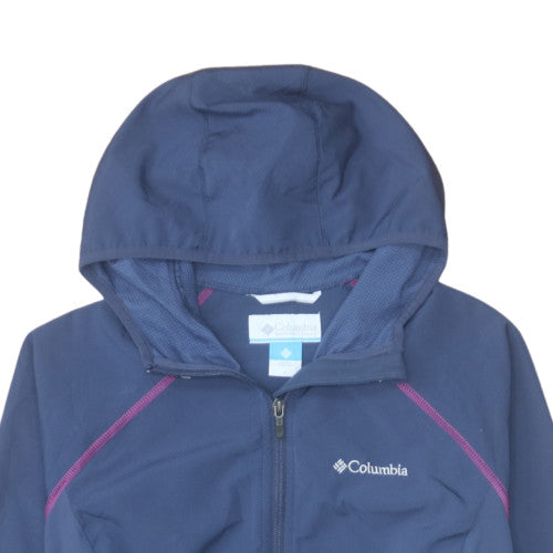 Columbia Womens Navy Hooded Full Zip Lightweight Jacket Size L
