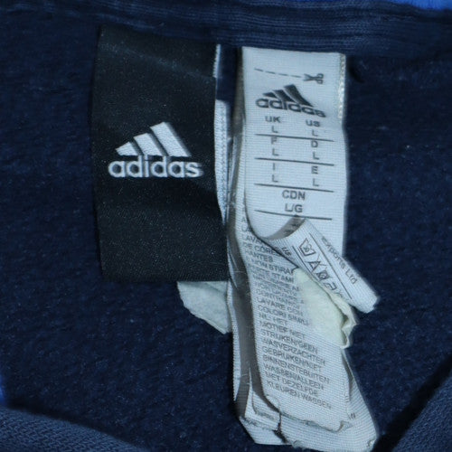 Adidas Men’s Blue Pullover Hoodie L Fleece Sportswear