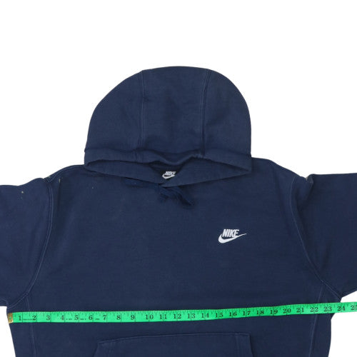 Nike Men's Blue Pullover Hoodie Medium Fleece Logo Sweatshirt
