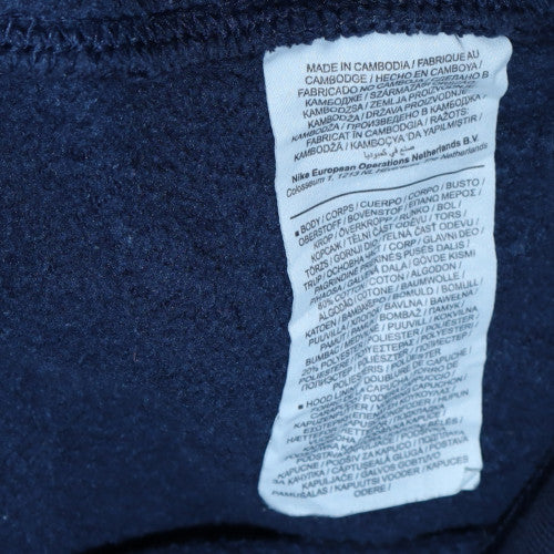 Nike Men's Blue Pullover Hoodie Medium Fleece Logo Sweatshirt