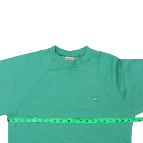 Levi's Men Green Pullover Sweatshirt L Crew Neck Vintage Style