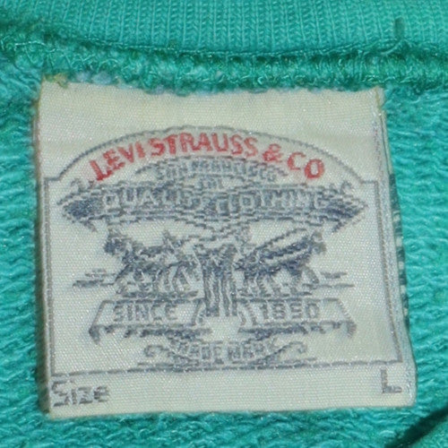 Levi's Men Green Pullover Sweatshirt L Crew Neck Vintage Style