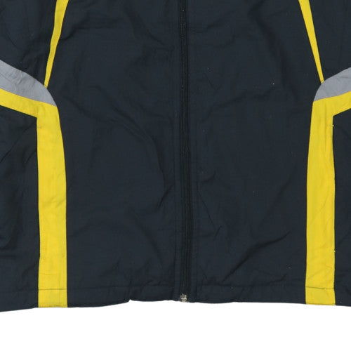 Asics Men's Black Yellow Hooded Windbreaker Jacket M