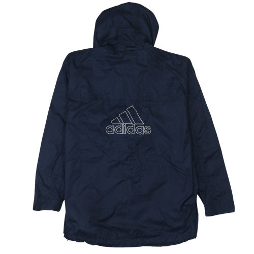 Adidas Womens Blue Hooded Windbreaker Jacket Size 14
