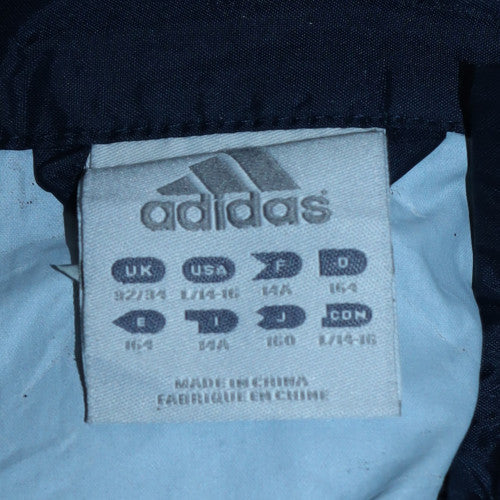 Adidas Womens Blue Hooded Windbreaker Jacket Size 14