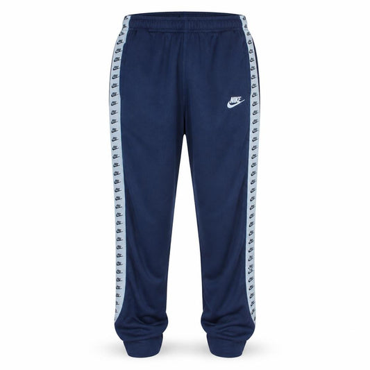 Front view of Nike Men's Blue Track Pants M Jogger Style Logo Side Stripe
