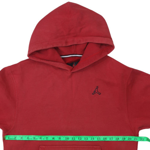 Jordan Mens Red Pullover Hoodie M Regular Fit Logo Fleece