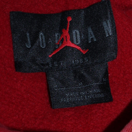 Jordan Mens Red Pullover Hoodie M Regular Fit Logo Fleece
