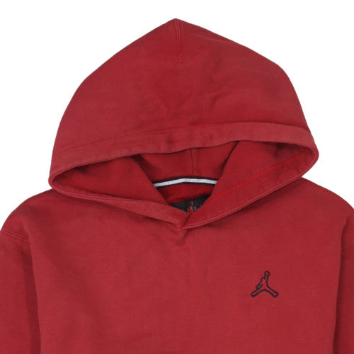 Jordan Mens Red Pullover Hoodie M Regular Fit Logo Fleece