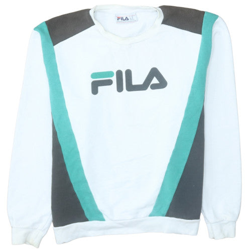 FILA Mens White XL Pullover Sweatshirt Retro Sportswear