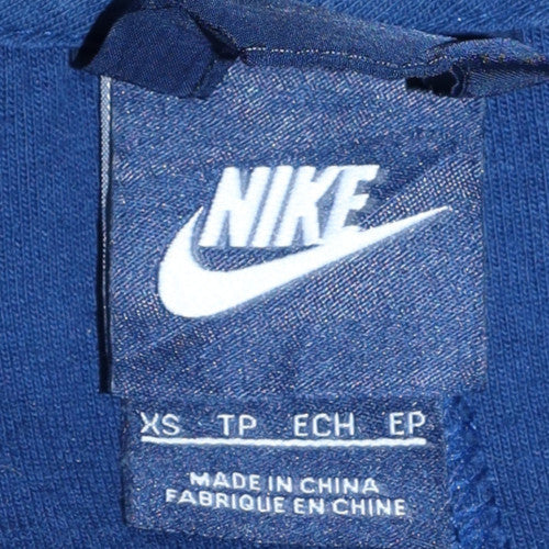Nike Men's Blue Full Zip Hoodie XS Fleece Regular Fit
