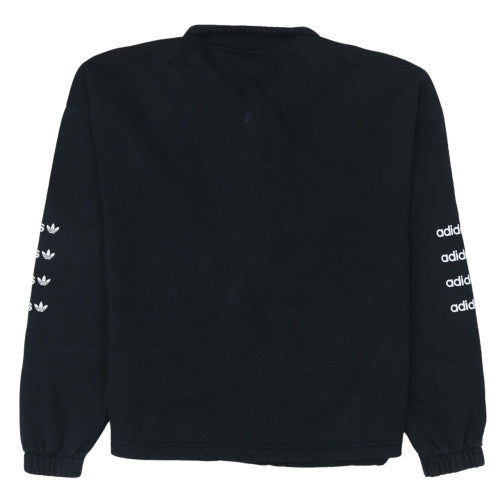 Adidas Women Black 1/4 Zip Pullover Sweatshirt Size 12 UK