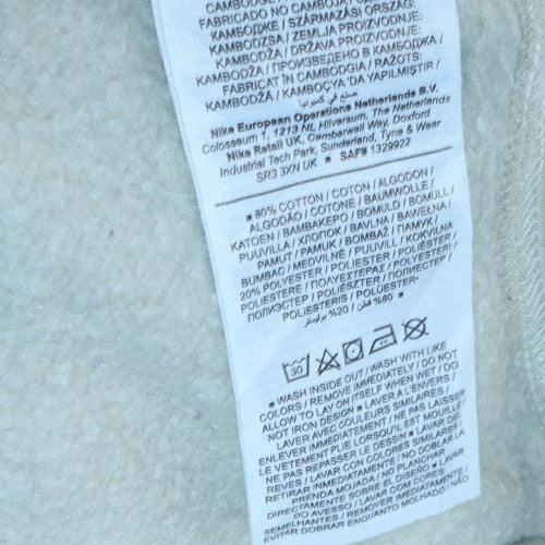 Nike Women Beige Cotton Blend Crew Neck Pullover Sweatshirt M