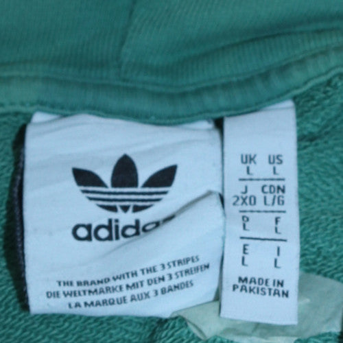 Adidas Mens Green Pullover Hoodie Size L Regular Fit