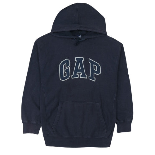 GAP Men's Blue Pullover Hoodie M Fleece Cotton Logo Sweatshirt