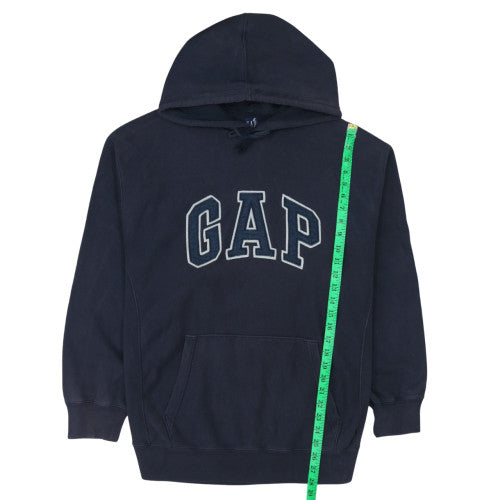 GAP Men's Blue Pullover Hoodie M Fleece Cotton Logo Sweatshirt