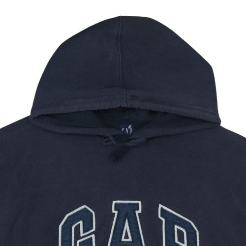 GAP Men's Blue Pullover Hoodie M Fleece Cotton Logo Sweatshirt