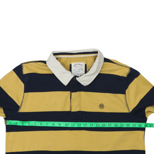 Fat Face Men's Yellow & Navy Striped XL Collared Rugby Sweatshirt