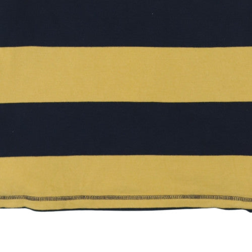 Fat Face Men's Yellow & Navy Striped XL Collared Rugby Sweatshirt