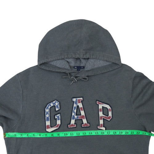 GAP Men's Grey Logo Pullover Hoodie Size M Fleece USA Graphic