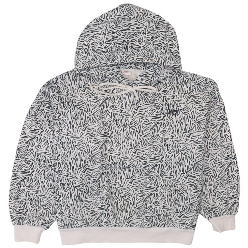 Levi's Women Ivory & Black Pullover Hoodie S Abstract Print Cotton