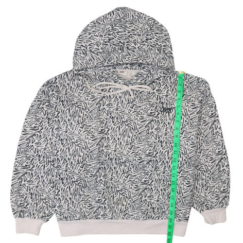 Levi's Women Ivory & Black Pullover Hoodie S Abstract Print Cotton