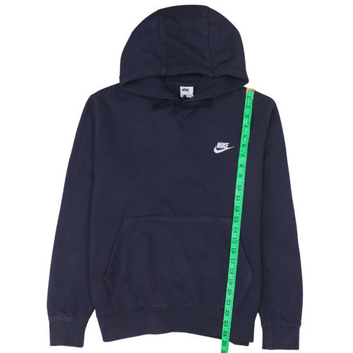 Nike Men's Blue Pullover Hoodie Medium Fleece Logo Sweatshirt