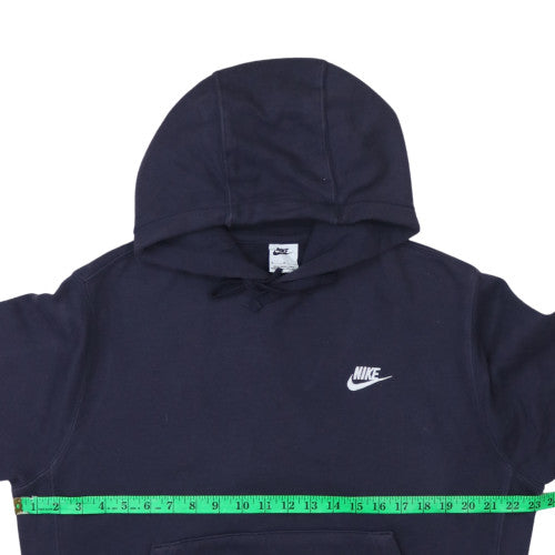 Nike Men's Blue Pullover Hoodie Medium Fleece Logo Sweatshirt