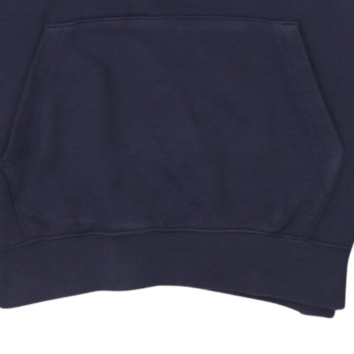 Nike Men's Blue Pullover Hoodie Medium Fleece Logo Sweatshirt