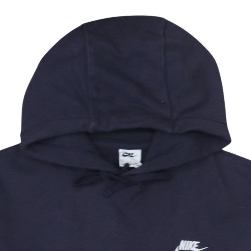 Nike Men's Blue Pullover Hoodie Medium Fleece Logo Sweatshirt