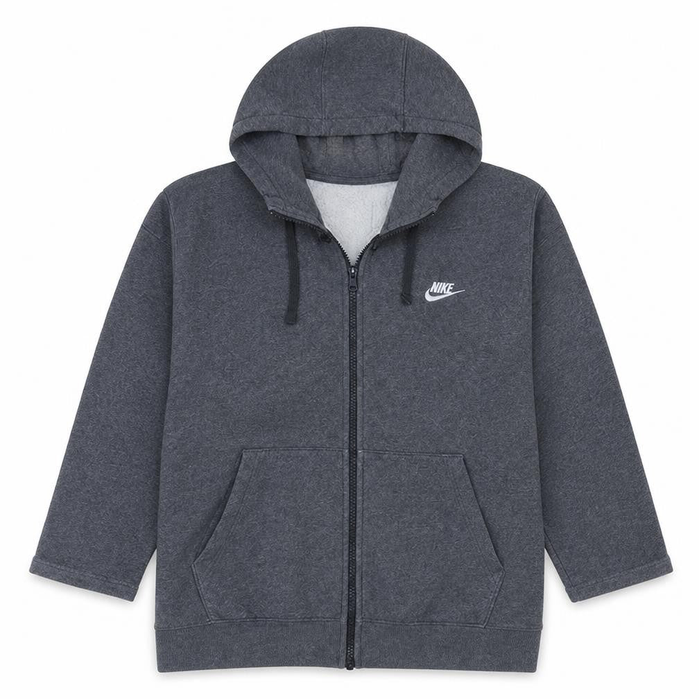 Nike Men's Grey L Full Zip Hoodie Fleece Sweatshirt