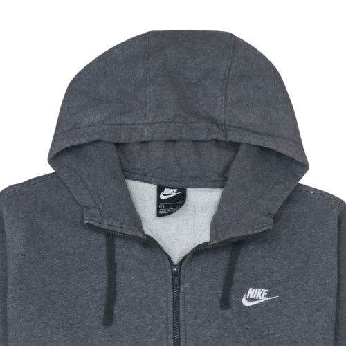 Nike Men's Grey L Full Zip Hoodie Fleece Sweatshirt