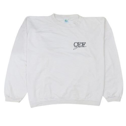 Offshore Men's White XL Crew Neck Pullover Sweatshirt 90s Surf Graphic
