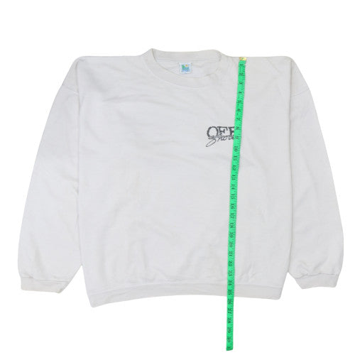 Offshore Men's White XL Crew Neck Pullover Sweatshirt 90s Surf Graphic