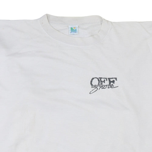 Offshore Men's White XL Crew Neck Pullover Sweatshirt 90s Surf Graphic