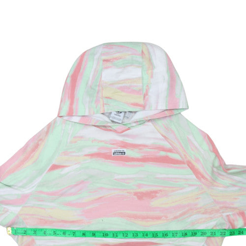 Adidas Womens Multicoloured Crop Pullover Hoodie Size 8 Cotton Blend