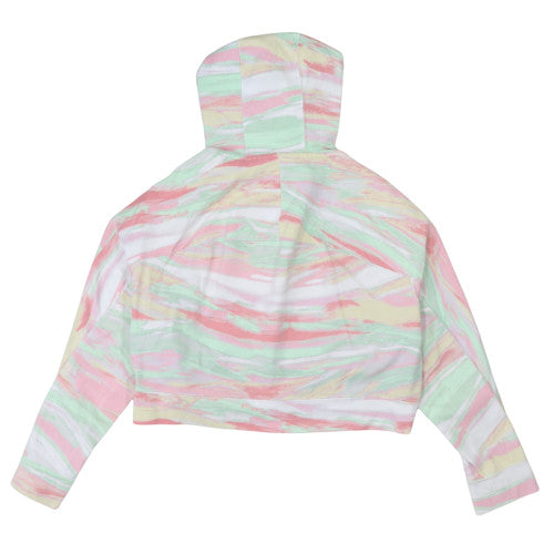 Adidas Womens Multicoloured Crop Pullover Hoodie Size 8 Cotton Blend