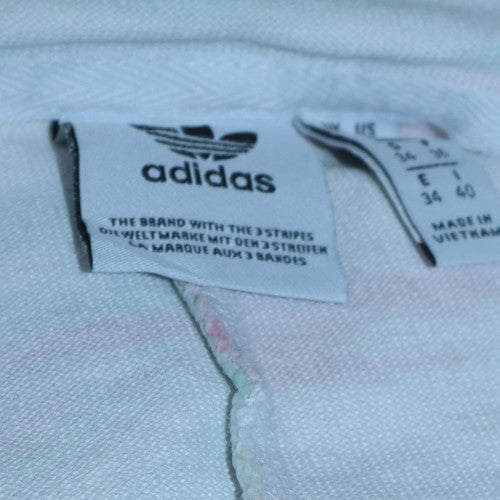 Adidas Womens Multicoloured Crop Pullover Hoodie Size 8 Cotton Blend