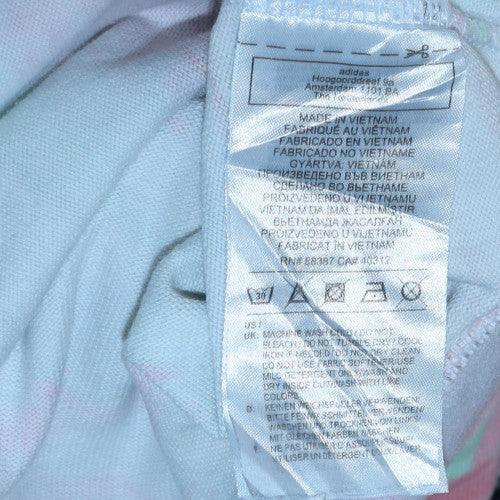 Adidas Womens Multicoloured Crop Pullover Hoodie Size 8 Cotton Blend