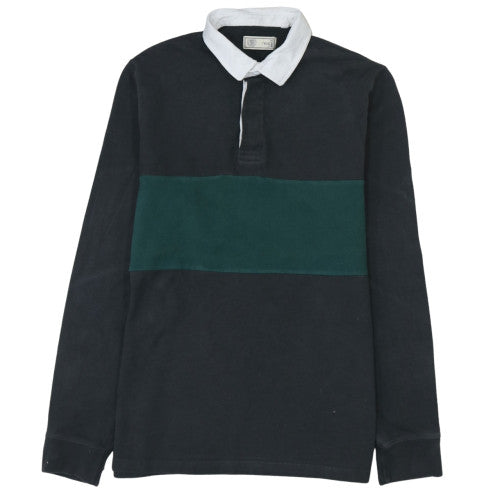 Next Men's Black & Green Collared Rugby Sweatshirt M