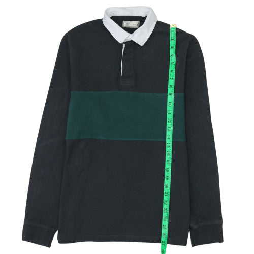 Next Men's Black & Green Collared Rugby Sweatshirt M
