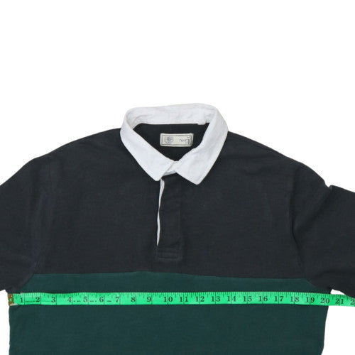 Next Men's Black & Green Collared Rugby Sweatshirt M